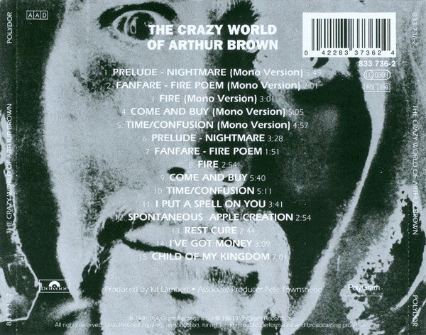 Crazy World of Arthur Brown back cover
