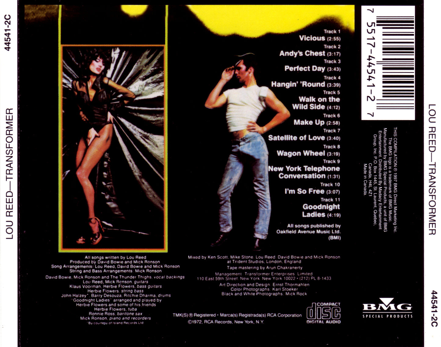 Transformer — Lou Reed back cover