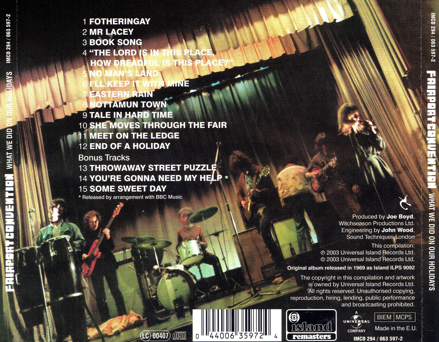 What We Did on Our Holidays — Fairport Convention back cover