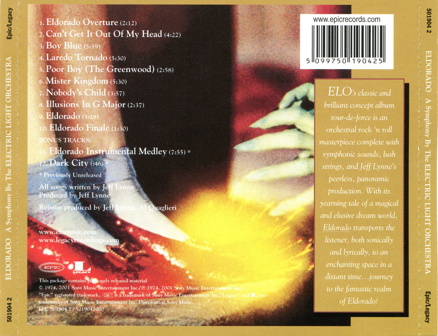 Eldorado — Electric Light Orchestra back cover