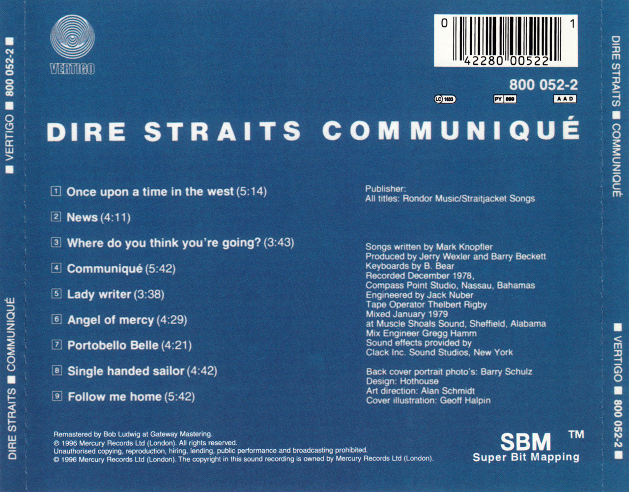 Communiqué — Dire Straits back cover