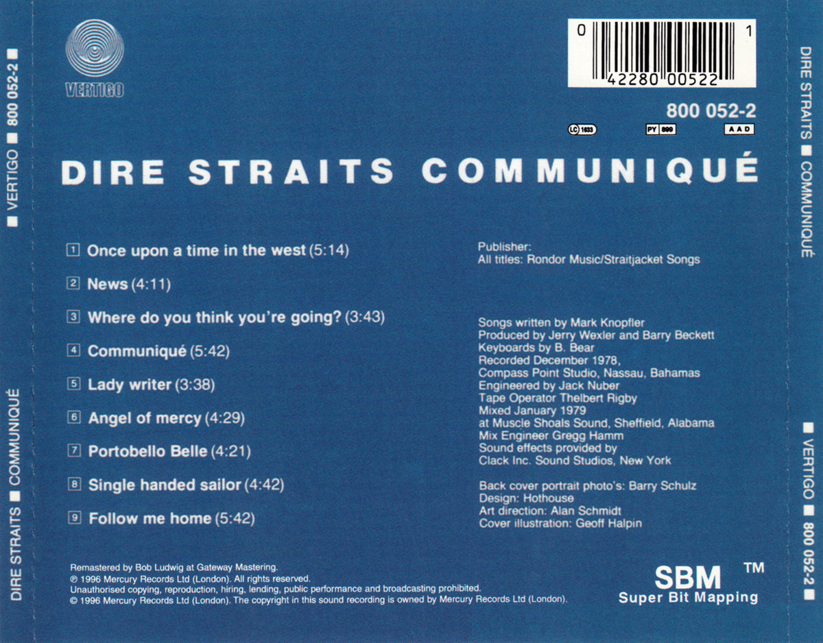 Communiqué — Dire Straits back cover