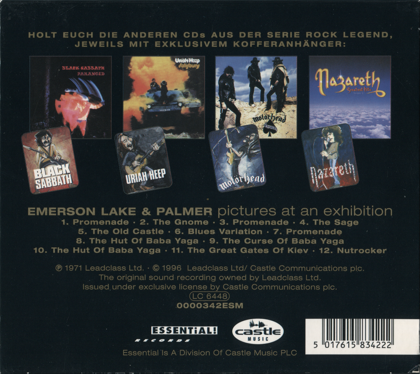 Pictures at an Exhibition — Emerson, Lake & Palmer back cover