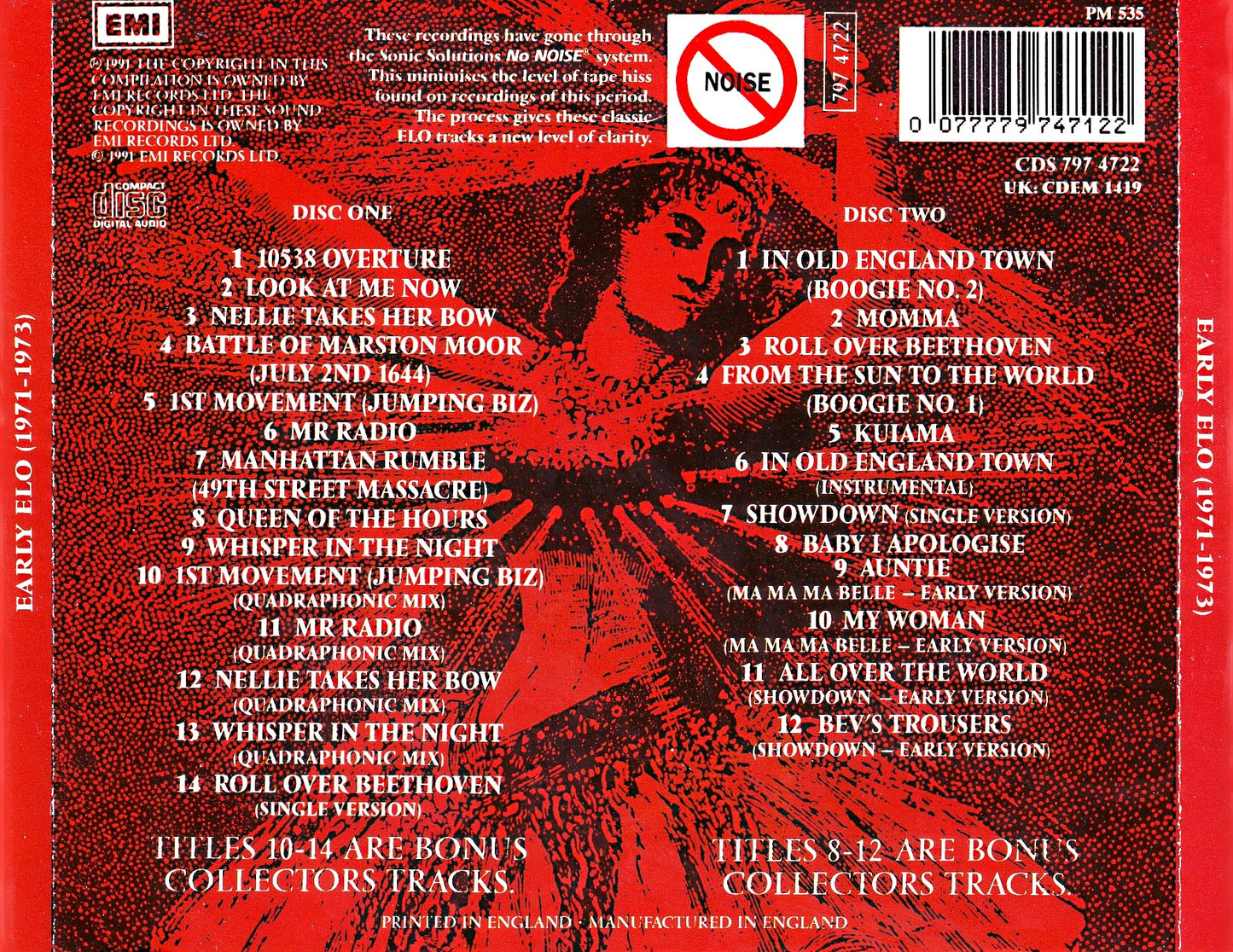 Early ELO 1971-1973 — Electric Light Orchestra back cover