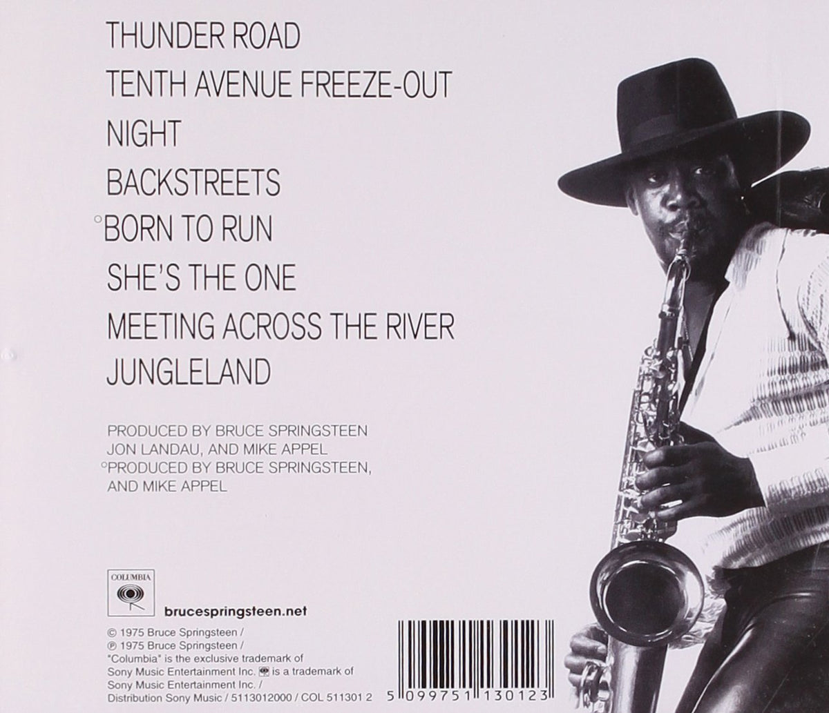 Born to Run — Bruce Springsteen back cover
