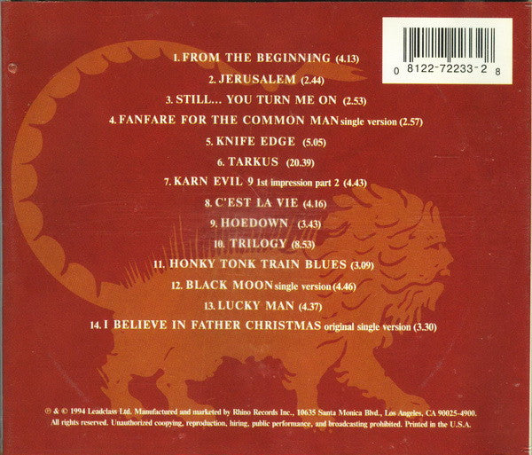 Tarkus — Emerson, Lake & Palmer back cover