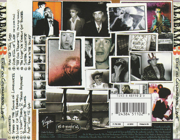 The back cover of the 'After 6:30 PM Live' CD album by Elton John, featuring a collage of black and white and color photos of the artist, song list on the left, and barcode on the right.