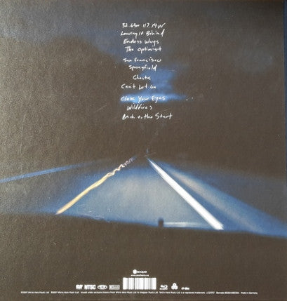 Album cover with a road stretching into the distance and text on a dark background