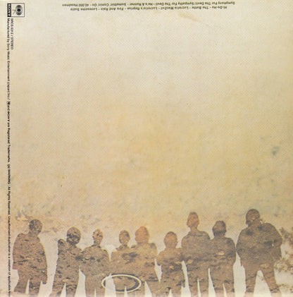 Album cover artwork for 'The Ballad of Nippur' featuring a textured beige background with a silhouette of a group of people at the bottom and small text printed along the top and left margins.