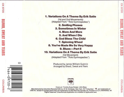 Blood, Sweat & Tears back cover