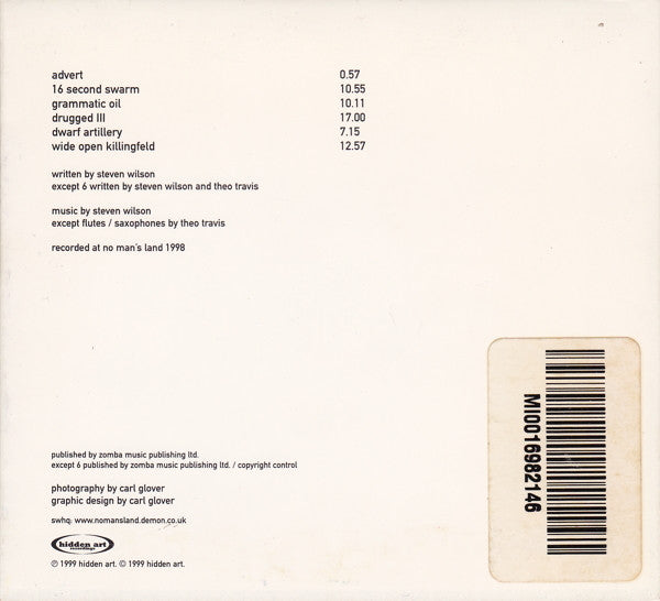 Back cover of a music CD with track listing, barcode, and publisher details on an off-white background.