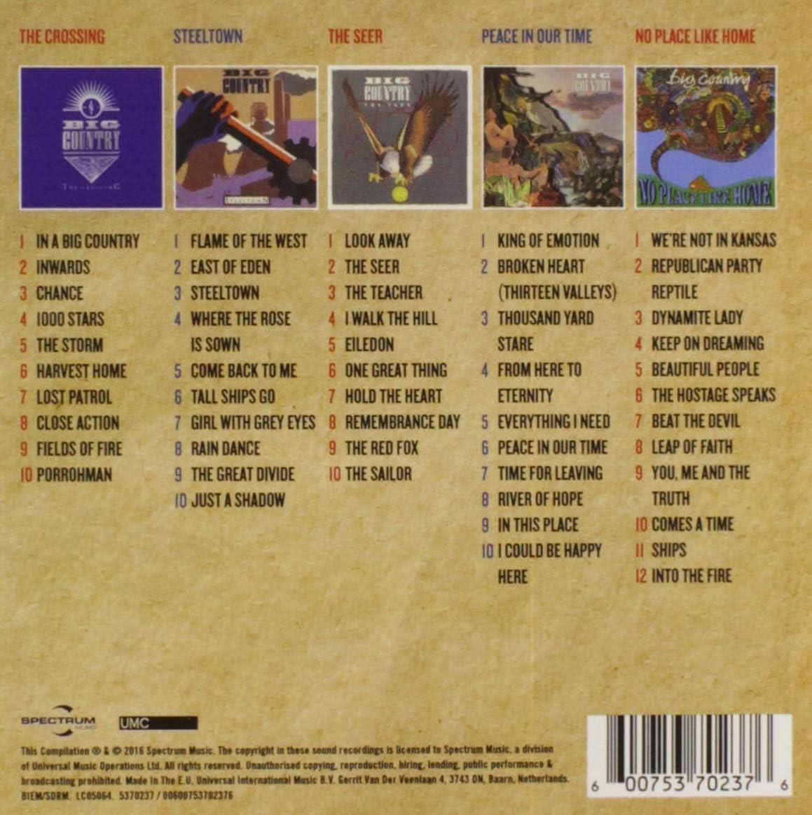 Big Country 5 Classic Alums box set back track list