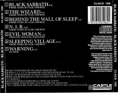 Black Sabbath - Black Sabbath - back cover
