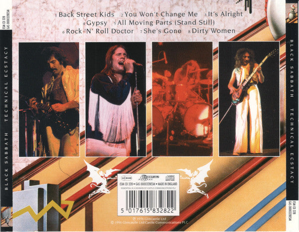 Black Sabbath - Technical Ecstacy back cover