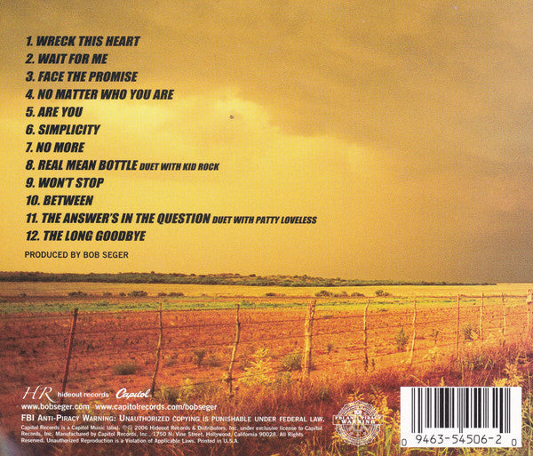 Album tracklist with a desert landscape background