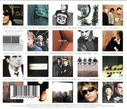 CD cover with various images of a band and text