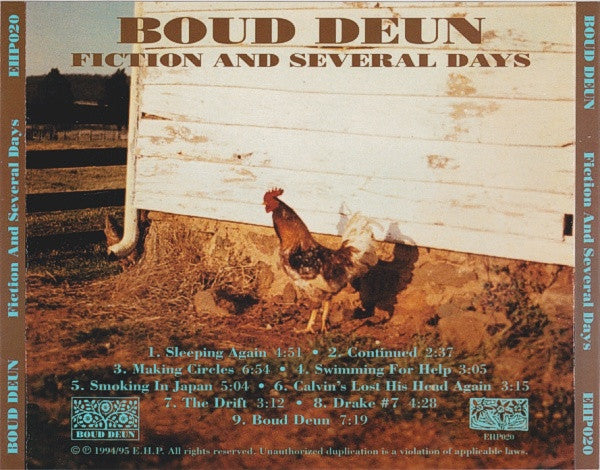 Boud Deun - Fiction and Several Days back cover