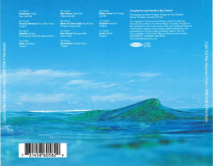 CD album cover artwork  featuring a blue ocean wave under a bright sky, with track listing text on the left and right sides and a barcode at the bottom.