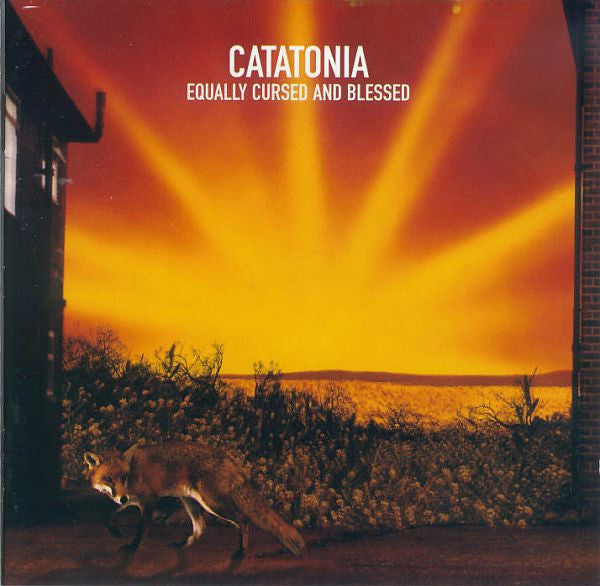 Album cover for 'Equally Cursed and Blessed' by Catatonia with a fox and sunset scene.