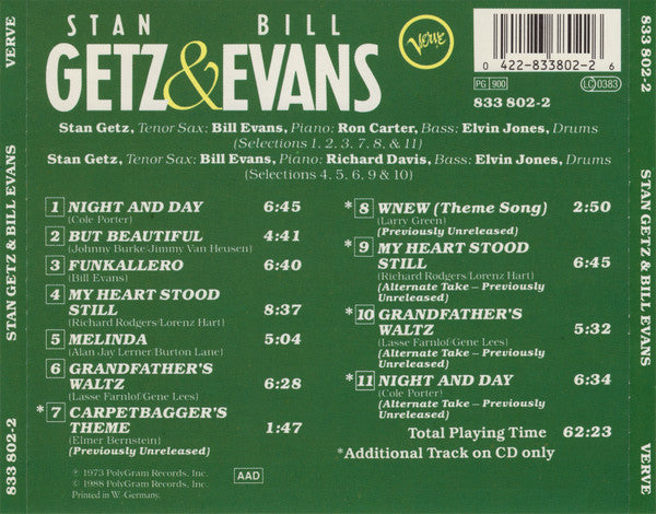 Getz & Evans back cover