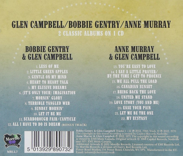 Glen Campbell: Bobbie Gentry & Glen Campbell plus Glen Campbell & Anne Murray back cover
