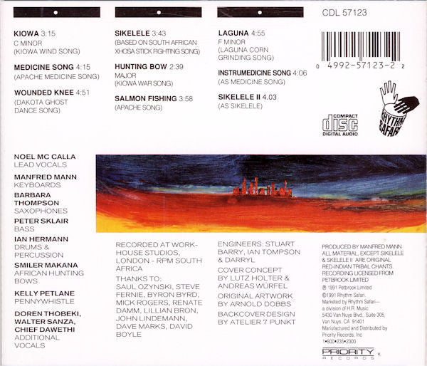 Manfred Mann - Plains music back cover
