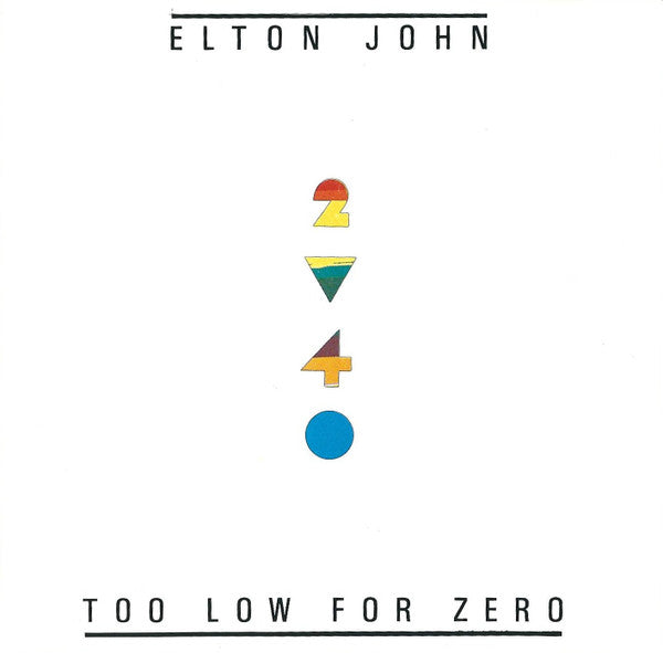 Too Low for Zero — Elton John front cover