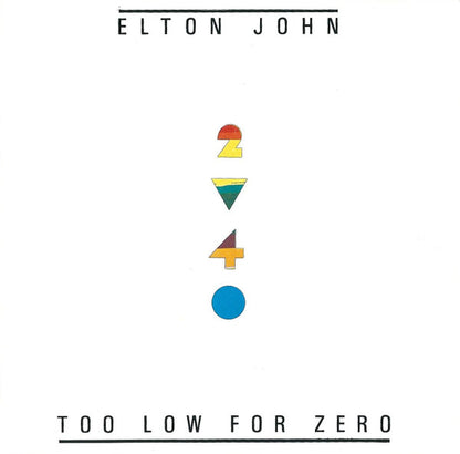 Too Low for Zero — Elton John front cover