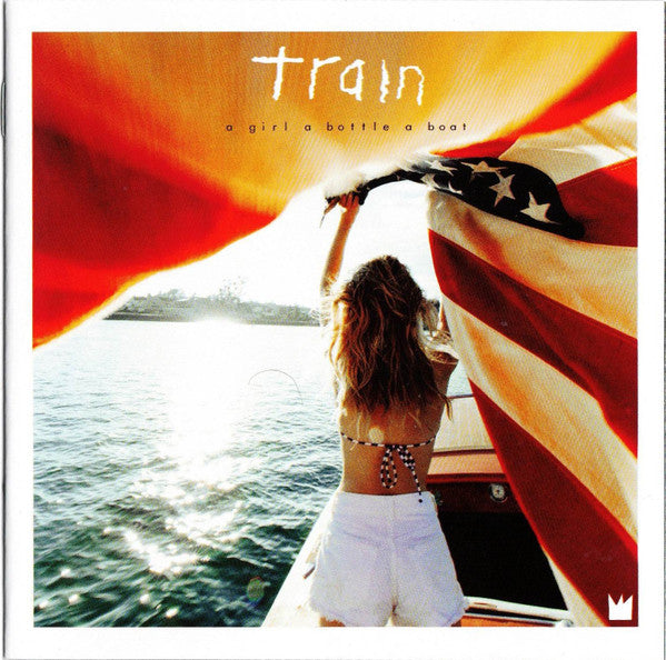 a girl a bottle a boat — Train front cover