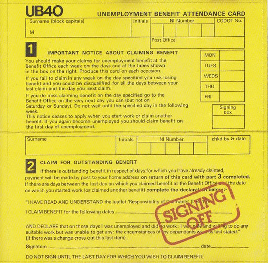 Signing Off â€” UB40 front cover