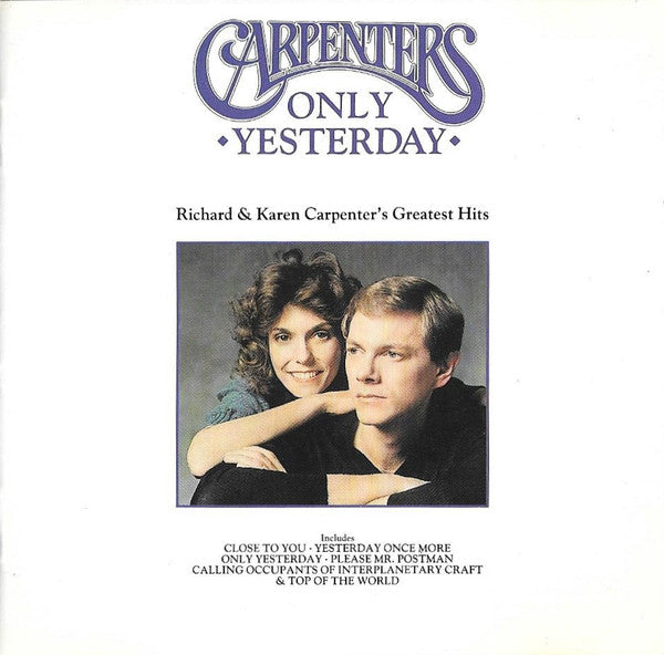 Only Yesterday — The Carpenters front cover