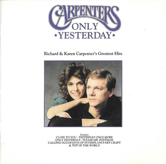 Only Yesterday â€” The Carpenters front cover