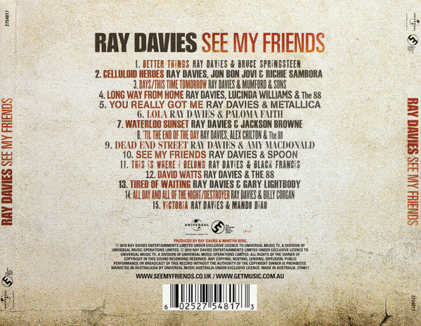 Ray Davies see my friends CD back cover and track list