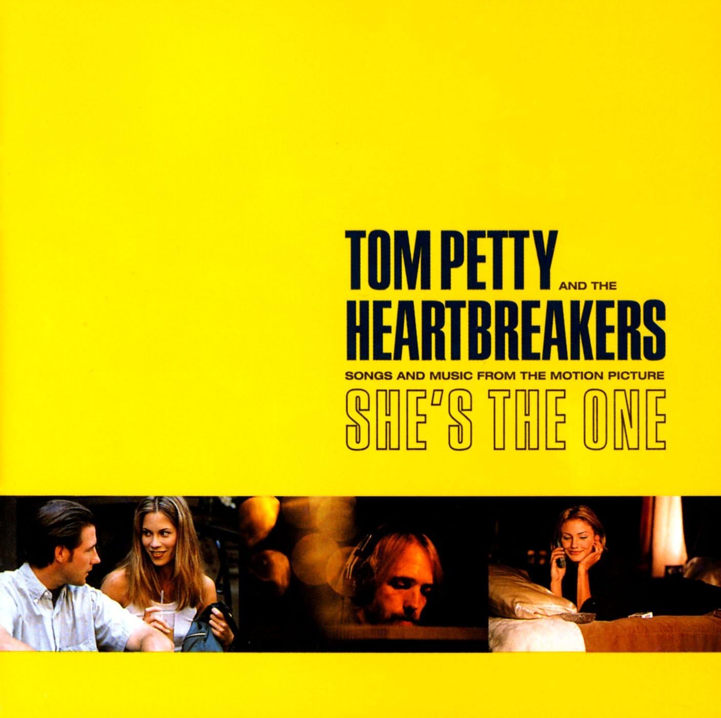 Album cover for 'She's the One' by Tom Petty and the Heartbreakers with a yellow background and black text.