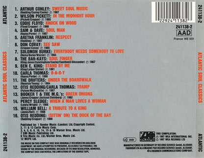 Various Artists - Atlantic Soul Classics back