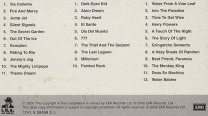 A printed tracklist page from a compilation album, showing 3 columns of song titles with EMI Records copyright text at the bottom.