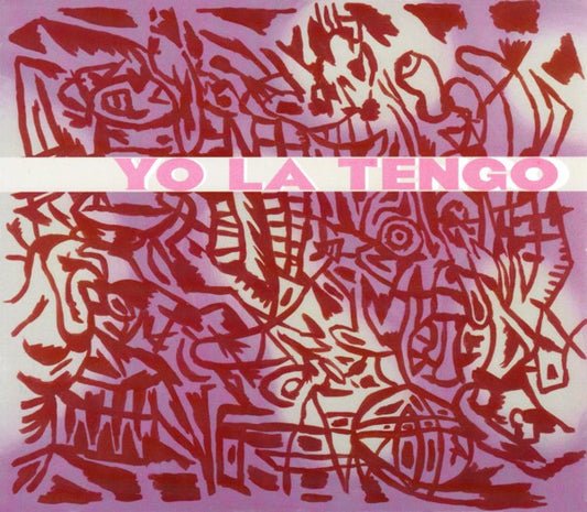 Album cover with abstract designs and 'YO LA TENGO' text on a pink background