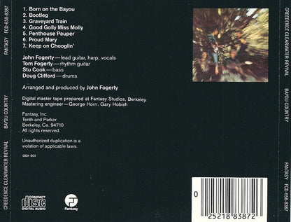 Creedance Clearwater Revival CD bayou country back cover