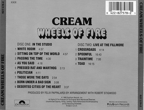 crem D wheels of fire back cover
