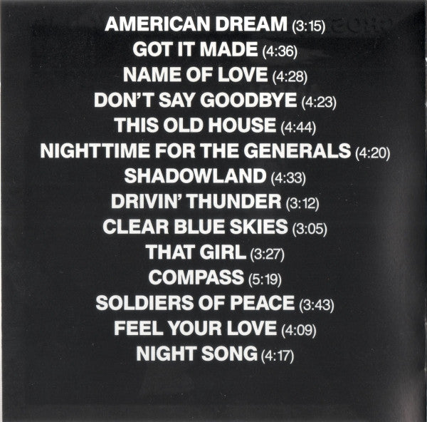 Crosby, Stills Nash& Young CD american dream insert tracklist