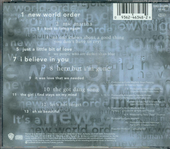 curtis mayfield CD new world order back cover