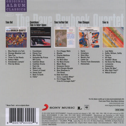 Dave Brubeck - 5 Original Album Classics back cover album and track listings