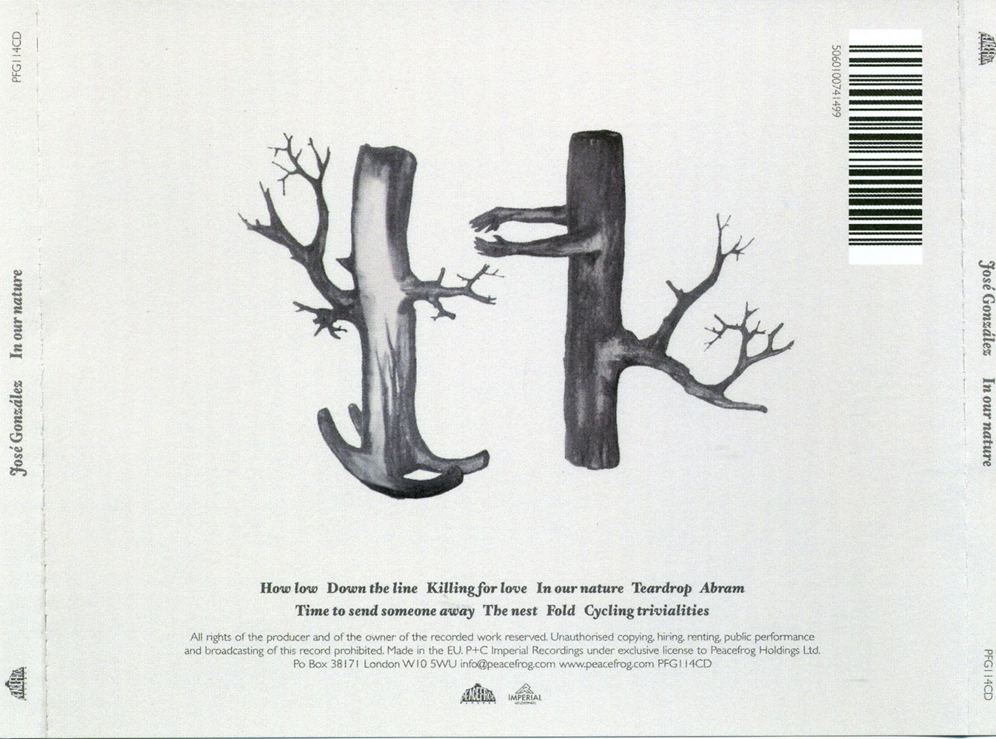 In Our Nature — José González back cover