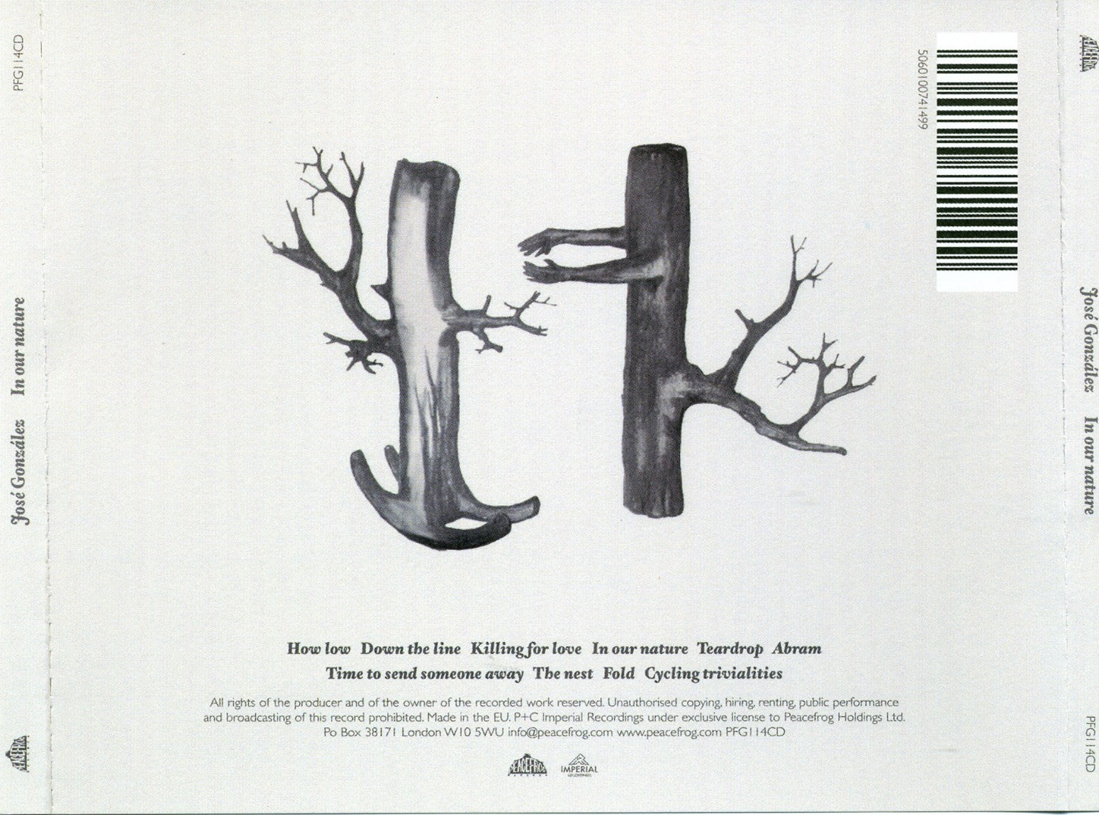 In Our Nature — José González back cover