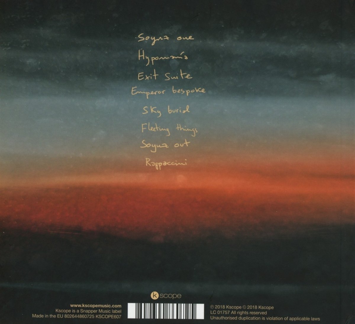 Soyuz — Gazpacho back cover