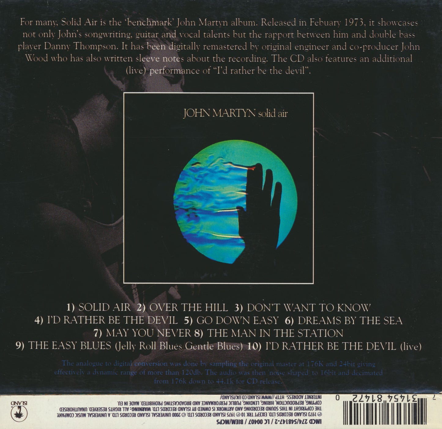 Solid Air — John Martyn back cover