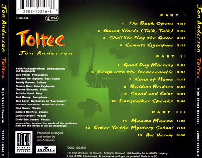 Toltec — Jon Anderson back cover