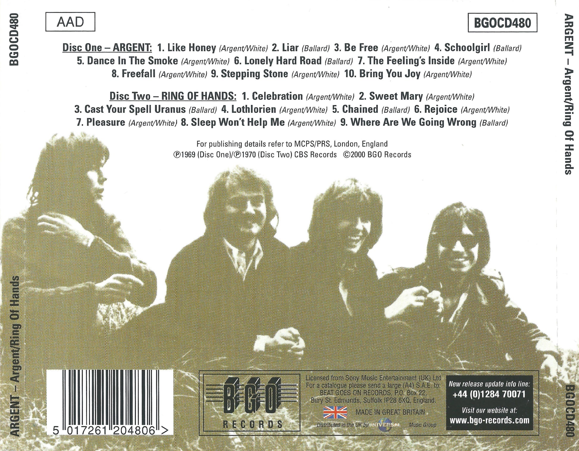 Ring Of Hands — Argent back cover