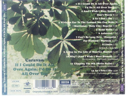 If I Could Do It All Over Again — Caravan back cover