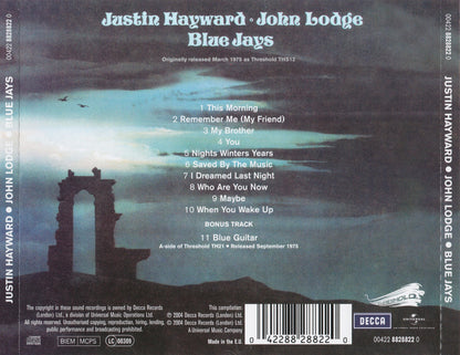 Blue Jays â€” Justin Hayward & John Lodge back cover